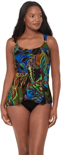 Vista 6 de Miraclesuit Traje de baño para mujer Dazzle con cuello redondo y aros Azul Amazonia/Multi
