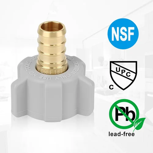 Vista 6 de (Znkiok Paquete de 2) Adaptador giratorio NPT hembra de 1/2 pulgada Pex x 1/2 pulgadas, accesorios Pex de latón, conector de grifo de línea de agua