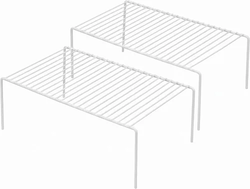 Vista 9 de iPEGTOP Juego de 2 organizadores de estantes de gabinete de cocina, medianos (13 x 9.4 pulgadas) para gabinete de baño, estante de alambre