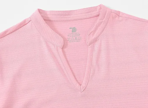 Vista 89 de Gopune Polo de golf con cuello en V para mujer, sin cuello, manga corta, ligera, de secado rápido, camisetas de tenis para correr