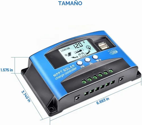 Vista 3 de 100A MPPT Controlador de carga solar 12v/24v actual enfoque automático MPPT carga de seguimiento con pantalla LCD Regulador solar dual USB