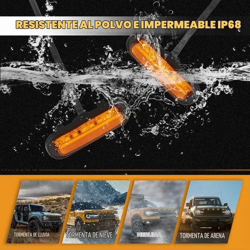 Vista 8 de Seven Sparta - 5 luces LED para parrilla delantera para Ford Bronco de 2/4 puertas Amber Light with Amber