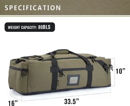 Vista 6 de Bolsa de lona grande de 86 litros para viajes, gimnasio y deportes, poliéster repelente al agua, correas ocultas, compartimento para zapatos, bolsa
