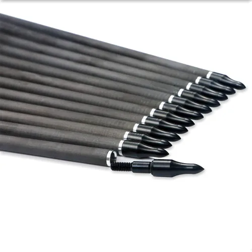 Vista 5 de Flechas de caza 100% carbono con puntas extraíbles para arco compuesto y recurvo (paquete de 12)