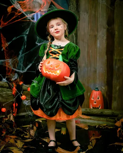 Vista 3 de Disfraz de bruja para niñas, disfraz de araña para niños, disfraz de araña de Halloween