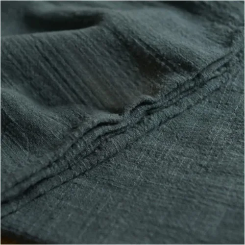 Vista 8 de Queenbox Tela de lino de algodón sólido de 19.7 x 53 pulgadas, tela de costura fina lisa hecha a mano para vestidos, ropa, manualidades, color negro