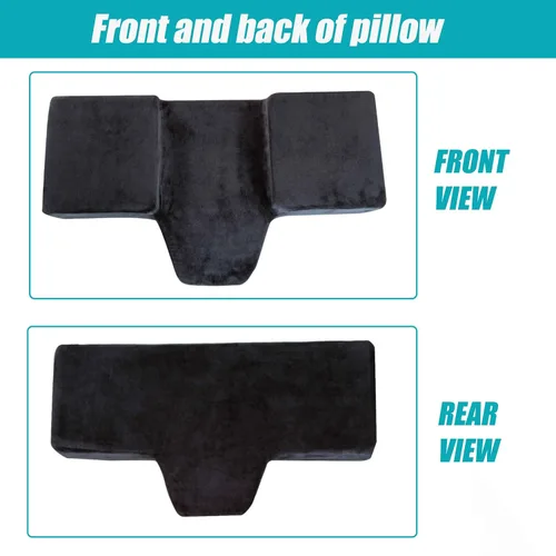 Vista 3 de Almohada de extensión de pestañas para salón de belleza de espuma viscoelástica con funda de terciopelo Almohada ergonómica de curva mejorada