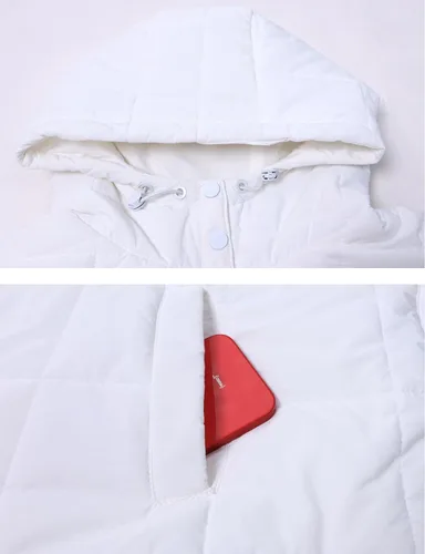 Vista 35 de QIBABU Chaqueta acolchada con capucha de gran tamaño para mujer, ligera, acolchada, manga larga, abrigo de invierno cálido