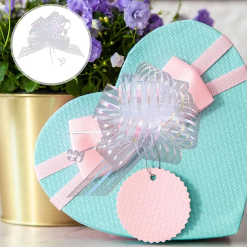 Vista 2 de EXCEART 20 lazos de regalo de organza grandes para envolver regalos, cinta blanca para Navidad, vacaciones, cumpleaños, boda, regalo, floristería