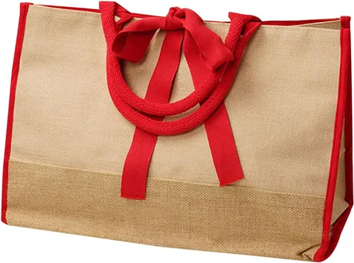 Vista 4 de Bolsas de yute de arpillera con asas de algodón resistentes, compras, fin de semana, trabajo (paquete de 3) (negro)