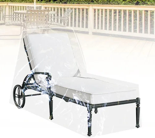 Vista 4 de LAMINET Cubierta para muebles de exterior de plástico impermeable resistente y transparente - Cubierta para mesa rectangular - Protección para 3