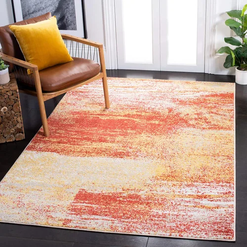 Vista 16 de SAFAVIEH Colección Adirondack Alfombra de Pasillo - 2'1" x 6', Marfil y Salvia, Diseño Abstracto Moderno, No Desprende Pelusa y Fácil Cuidado, Ideal