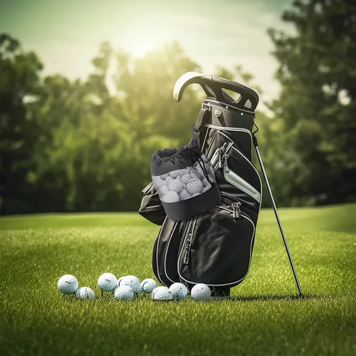 Vista 4 de JJUNW 2 bolsas de almacenamiento para pelotas de golf, bolsas de malla de nailon para pelotas de golf, bolsa de golf, organizador de bolsas de golf