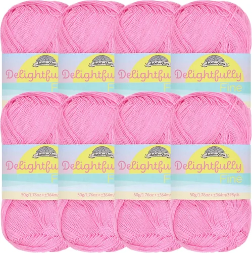 Vista 23 de JubileeYarn - Ovillo de hilo deliciosamente fino, 1.76 oz/madeja de rayón de bambú, color rosa polvo, 4 madejas