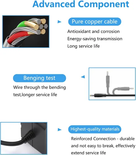 Vista 6 de Ossur Cold Rush - Cable de alimentación de repuesto para terapia de frío circulante, compatible con máquinas LEONNS y Vive Machines, cable