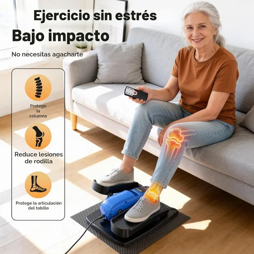 Vista 5 de Under Desk Elliptical Leg Exerciser While Sitting for Seniors Azul