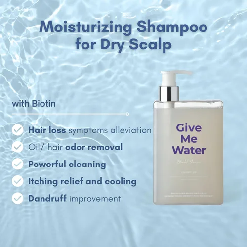 Vista 2 de GiveMeWater Shampoo - Solución profesional para la pérdida de cabello para hidratar y calmar el cuero cabelludo seco (12.17 fl oz)