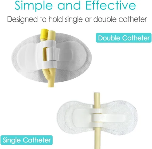 Vista 5 de Dispositivo de Estabilización de Catéter, Soportes para Tubos de Alimentación, Parche de Diálisis PD para Tubo PEG, Tubo J, Tubo G, Accesorios