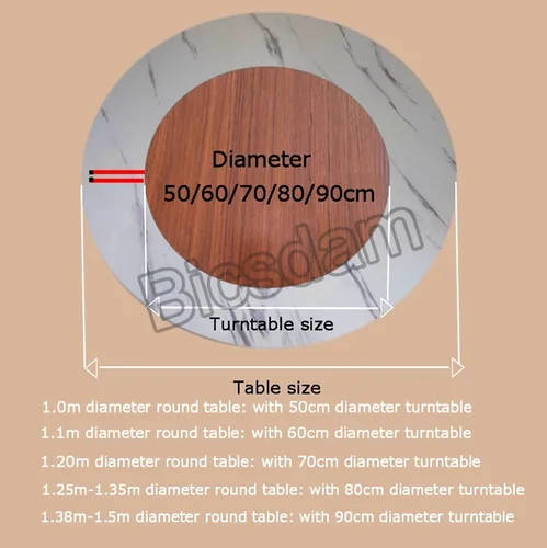 Vista 3 de Tocadiscos de madera grande Lazy Susan, Lazy Susan - Plato giratorio de madera de 28 pulgadas/32 pulgadas, plato de servicio giratorio redondo