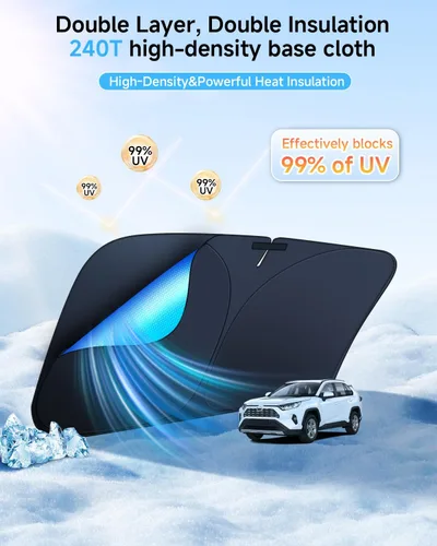 Vista 6 de Accesorios para parasol de ventana – Kit de visera triangular para parabrisas delantero y trasero – Protección contra rayos UV y privacidad