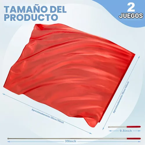 Vista 2 de Jetec 2 banderas de adoración de 51 x 45 pulgadas con barra rectangular escalable, rectangulares de seda metálica, banderas de iglesia para Rojo