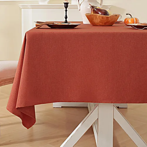 Vista 16 de Laolitou - Mantel cuadrado de lino impermeable texturizado negro, manteles lavables sin arrugas a prueba de derrames para mesa de comedor