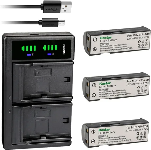 Vista 6 de Kastar LTD2 - Cargador de batería USB de repuesto para Konica Minolta NP-700 NP700, Konica Minolta Dimage X50, Konica Minolta X60, Konica Minolta