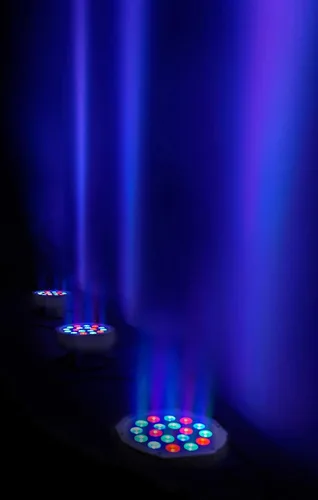Vista 8 de Rockville El par compacto blanco LED RGB de RockPAR50 puede DJ/lavado
