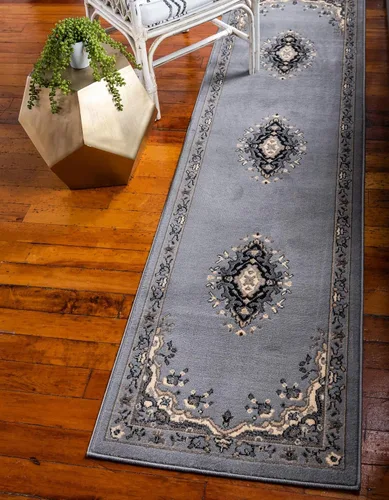 Vista 77 de Unique Loom - Alfombra de área estilo persa tradicional de la colección Reza, de 2 pies 2 pulgadas x 3 pies, colores negro y beige