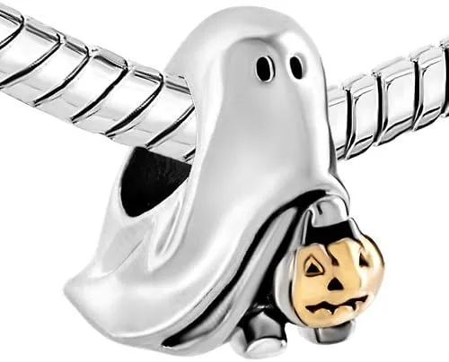Vista 2 de NARTGO Abalorio de fantasma espeluznante de Halloween compatible con pulseras Pandora