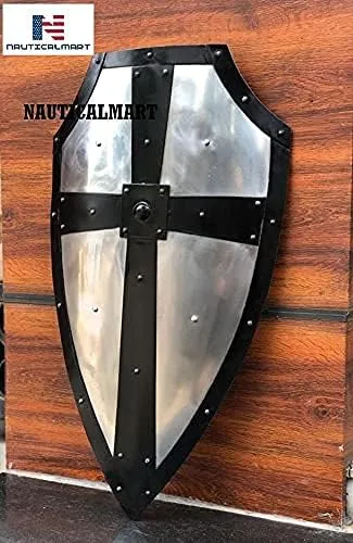 Vista 4 de NauticalMart Escudo de cruz de acero gótico forjado a mano, armadura de batalla medieval