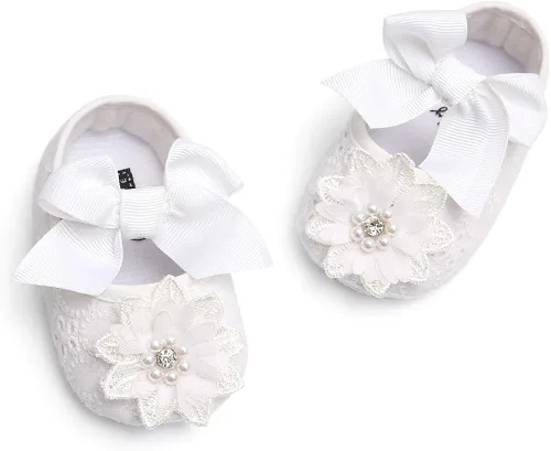Vista 7 de Ohwawadi Zapatos de bebé para niña zapatos planos Mary Jane de princesa para vestido de boda zapatos de cuna para recién nacidos bebés bebés