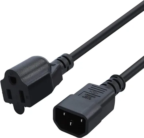Vista 10 de CableCreation Paquete de 10 cables adaptadores de corriente NEMA 5-15R a IEC 320 C14 de 1 pie