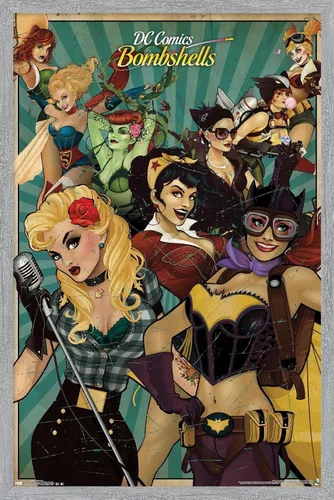 Vista 11 de Trends International DC Comics - Bombshells Wall Poster, 14.725" x 22.375", Barnwood Framed Version Versión enmarcada Barnwood