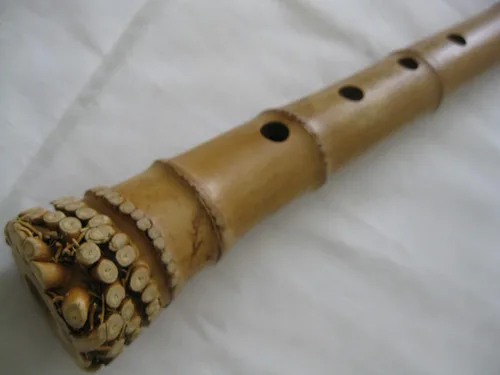 Vista 3 de 1.8 Matake Bamboo Shakuhachi D/F Instrumento pentatónico Zen Flauta de meditación