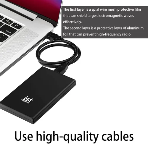Vista 2 de ist computers Disco duro externo de 500 GB, USB 3.0, almacenamiento HDD portátil ultradelgado para PC y Mac, computadora de escritorio, PS4, PS5
