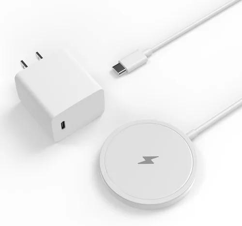 Vista 10 de Cargador inalámbrico magnético para iPhone 15W Max Fast Mag-Safe almohadilla de carga inalámbrica compatible con iPhone 16/16 Plus/16 Pro/16 Pro
