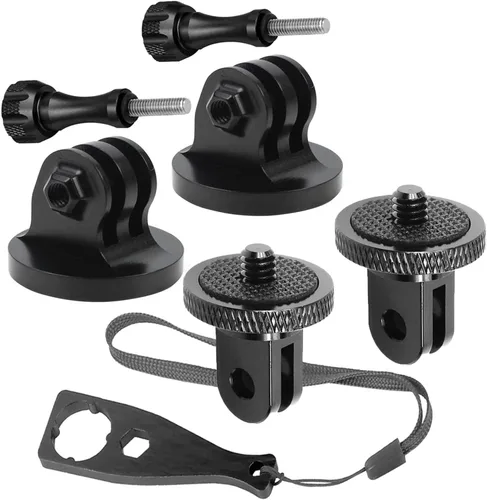 Vista 9 de Adaptador de trípode de cámara de aluminio 1/4"-20 Adaptadores de montaje de conversión compatibles con cámaras de acción Gopro Insta360 y otros