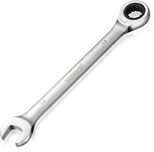 Vista 14 de Llave combinada de trinquete industrial de grado SORAKO, acero Cr-V con engranaje (A-10mm métrica)