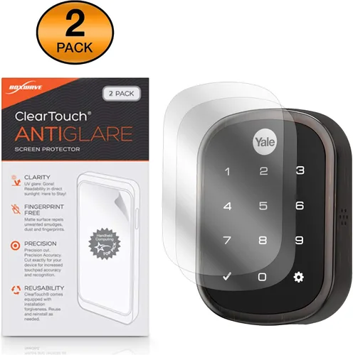 Vista 2 de BoxWave Protector de pantalla compatible con Yale Assure YRD256 SL – ClearTouch Anti-reflejo (2 unidades), antihuellas mate para Yale Assure YRD256