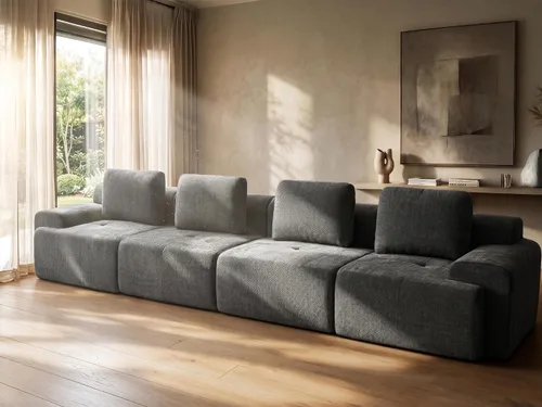 Vista 45 de Sofá de nube de gran tamaño en forma de U de 122 pulgadas, cómodos sofás modulares sin hueso para sala de estar, sofá modular con respaldo alto