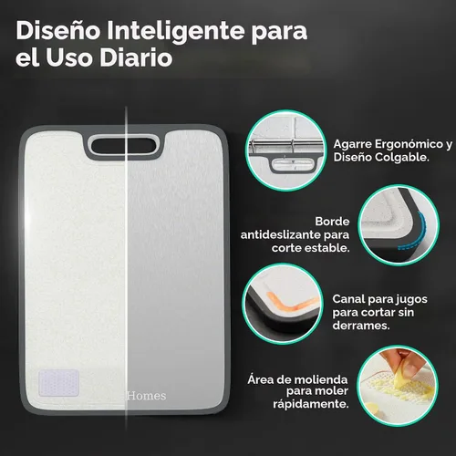 Vista 4 de Tabla de cortar de titanio de 16 x 11 pulgadas, tablas de cortar de doble cara, no tóxicas, tablas de cortar de titanio para cocina, ideal