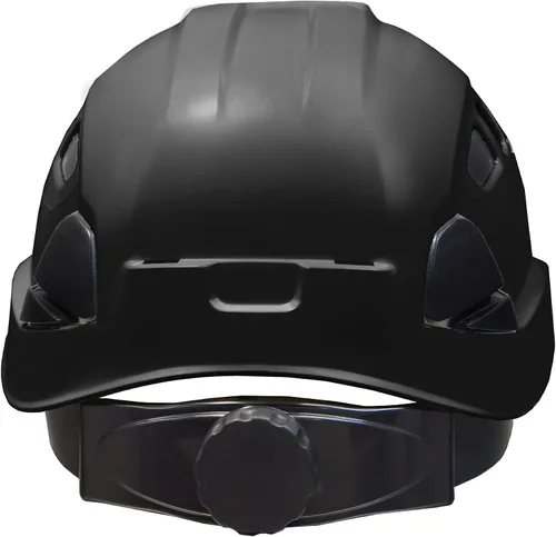Vista 4 de JORESTECH - Casco de ABS para trabajar en altura y rescate con ranura ventilada con trinquete ajustable de suspensión de 6 puntos ANSI Z89.1-14 Negro