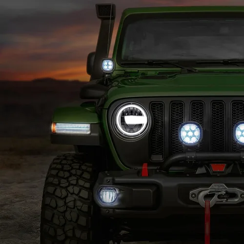 Vista 9 de 2023 Ultra brillo 7 pulgadas halo LED reflector redondo H6024 faro DRL haz alto y bajo estilo Bronco compatible con Jeep Wrangler TJ JK CJ Miata
