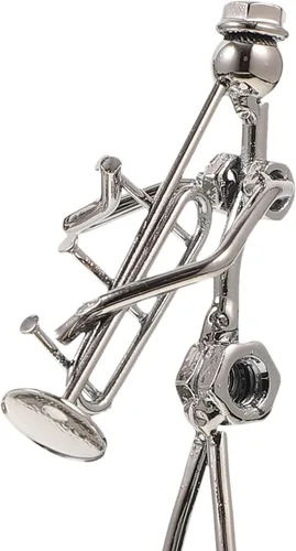 Vista 8 de ARTIBETTER Escultura decorativa de músico, juego de 4 figuras de acento, figura de banda de música de hierro, estatua de músico, guitarrista
