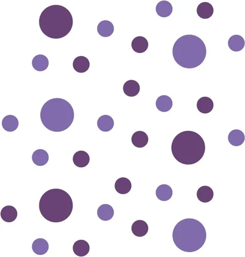 Vista 3 de Pegatinas de pared de vinilo púrpura/lavanda - círculos de 2 y 4 pulgadas (30 calcomanías)