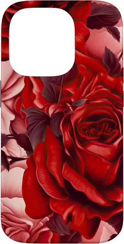 Vista 17 de Acuarela Rosa Rojo Rosas Patrón Caso para iPhone 17