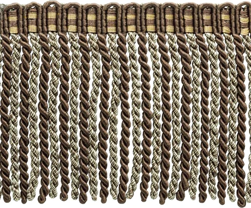 Vista 3 de DÉCOPRO Colección Noblesse de 6 pulgadas de largo con borde de flecos de lingote con cabecera de punto elegante (estilo # DB6), color burdeos