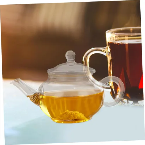 Vista 6 de CALLARON Tea Party - Tetera de vidrio para sala de té, tetera portátil con infusor