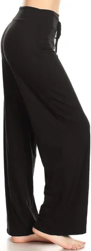 Vista 2 de Pantalones largos de pijama para mujer, de descanso, casuales, ropa para dormir con cordón ajustable, varias tallas
